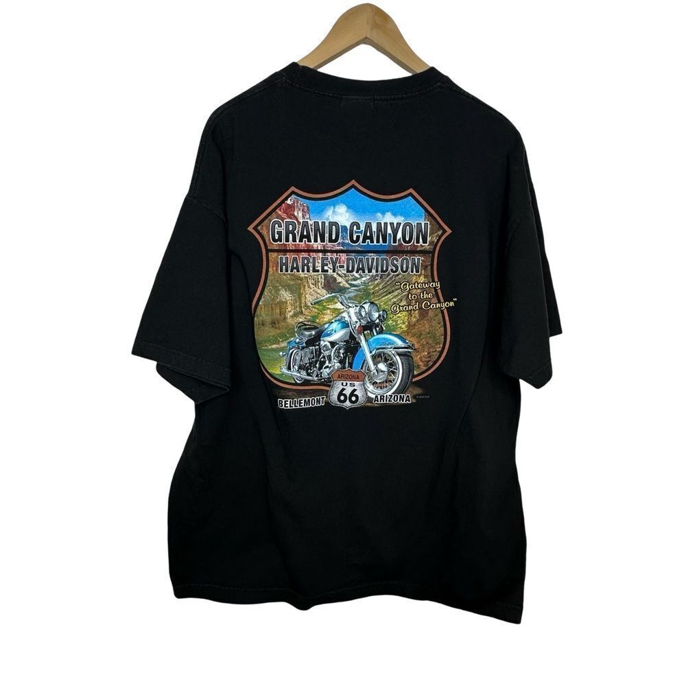 HARLEY-DAVIDSON Motorcycles Black Grand Canyon Tshirt Men’s Size 2XL